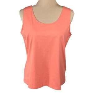 Chico's Tank Top Scoop Neck Melon Orange Size L Large (2) Stretch